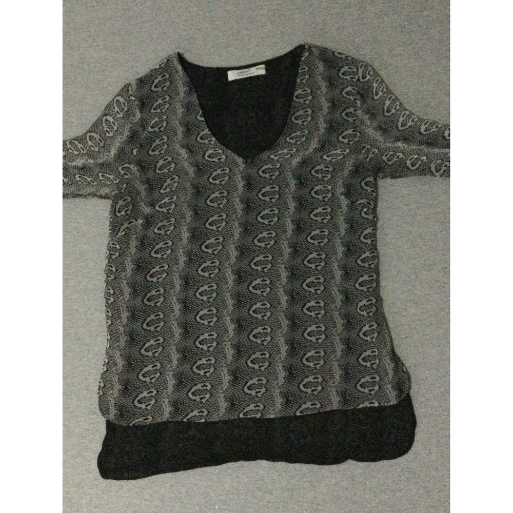 Robert Rodriguez M Silk Top black white gray sz 4